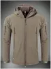 Taktisk softshell jacka män utomhus hooded fleece jacka vind vattentät multicam svart a-tacs kryptek coyote brown (sku050403)