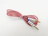 Dual Male AUX Audio Cable 1m/3ft 3.5mm Bling Pearl Plug Cord wire via DHL 200+