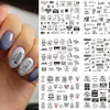 12 Stück russische Buchstaben Schieber für Nagel Romantischer Valentinstag Nail Art Wassertransfer Aufkleber Wasseraufkleber Maniküre Spitze CHBN1069-1464