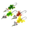 50pcs Sapo de borracha macia Pesca Lure baixo Simulação Eye crankbait 3D Sapo Spinner Colher Isca 6.2g Pesqueiro Acessórios