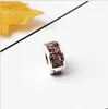 Passa Pandora Charm Armband Europeisk Silver Bead Charms Round Crystal Clip Stopp Pärlor DIY Snake Kedja för Kvinnor Bangle Halsband Smycken