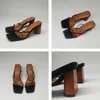 Monmoira Wood Heel Clipper Women S Sandals Vintage Square Toe فرقة ضيقة عالية الكعب صندل نساء الصيف أحذية SWC0713 Y200702