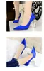 Hot Sale-Plus Größe 34 bis 40 41 42 43 Sexy High Heels spitze Pumps Süßigkeiten bunte Satinschuhe 12 Farben Frauen Designerschuhe