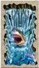 Angepasst 3D foto wandbild tapete pvc selbstklebende wasserdichte bodenbelag wandaufkleber Shark Dolphin Wasserfall 3D Boden papel de parede