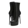 Hot Sale- Sexy Zipper Stiletto Heel Platform Ankle Boots Nightclub Designer Shoes