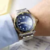 Nova unidade 300M 210.20.42.20.03.001 Textura Azul Dial Miyota 8215 Automatic Mens Watch azuis Cerâmica Bezel Two Tone ouro Aço Hello_watch
