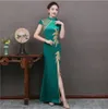 New Chinese traditional dress oriental qipao short sleeve national style party dress robe women Chinese modern cheongsam gown