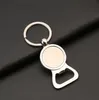 100pcs/lot New Bottle Opener Keychains Zinc Alloy Round Keyrings for Party Gifts Custom LOGO LX1472