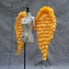 Defile çekim için Özelleştirilmiş Yetişkin büyük beden melek tüy kanatları Cosplay oyunu kostüm gelin partisi sahne malzemeleri