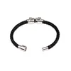 Arrefecer Mens Pulseiras Crânio Charme artesanal pulseira de couro trançado Genuine Weave Magnetic fecho de jóias Bangle Vintage presente Bangles