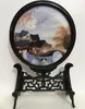 中国のリビングルームの家の装飾工芸品の飾り手の両面刺繍模様の黒檀の木製フレームの装飾ハイエンドの贈り物