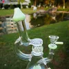 Glow in The Dark Dab Rigs Cologhs Стеклянный бонг Bong Bong Slated Donut Perc для душевой головы Percolator Water Tipes 14 мм женского сустава XL-341 Фиолетовые зеленые цвета