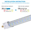 20pcs T8 T10 T12 LED 조명 튜브, 8ft, 120W, 6500K, 13000 루멘, 단일 핀 FA8베이스, V 모양, 투명 커버, 밸러스트 우회, 듀얼 엔드 파워