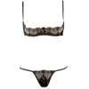 Set di biancheria da donna Reggiseno aperto esotico ricamato squisito Perizoma senza cavallo Intimo sexy Tentazione Reggiseno aperto costumi sexy