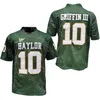 2020 NCAA Baylor Football Jersey College 10 RG3 Robert Griffin III Verde Blanco Amarillo Todo cosido y bordado Tamaño S-3XL