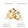 Unik Alliance Anel Ouro Titanium Promise Bröllopspar Ringar För Män Och Kvinnor Guldfärg Förlovning Smycken Party Present VR325