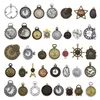 30 adet Rastgele Karışık Saat İzle Yüz Bileşenleri Charms Alaşım Kolye Kolye Bulma Takı Yapımı Steampunk DIY Aksesuar