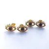 Hoge kwaliteit gouden kleur oog wimper oorbellen, micro pave regenboog cz kubieke zirconia stud oorbellen vrouwen sieraden ER889