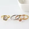 Flowers Finger Rings Stainless Steel Multilayer Combination White Shell Rings for Women Crystal Ring Fashion Wedding Jewelry18660942