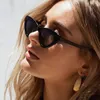 Luxury-Cat Eye Solglasögon för Kvinnor Mode Designer Womens Solglasögon Triangulär Cateye Black Fashion Beach Fashion Glasses