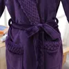 Donne Uomo Donna Termica Flanella EXTRA LUNGO Bagno Robe Inverno Sexy Grid Grid Accappatoio caldo Kimono Dressing Gown Agassini da damigella d'onore