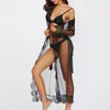 Hirigin Women Lingerie Sexy Sleepwear Summer Autumn Black Long Lace Mesh Babydoll Dress Orgle See See عبر رداء حمام Kimono