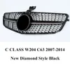 ABS GT Style Black Front Auto Grilles Diamond Silver Model Metrek Nerek Grille 2007-2014 dla C Klasa C W204 C63