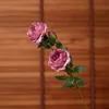 10 Pz/lotto 3 Teste di Rosa Peonia Artificiale Europea Fiori Di Seta per La Decorazione Domestica Matrimonio Fiori Finti Decorazione Della Corona Della Parete