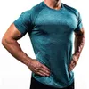 Hombres Camisetas Deportes de verano Running Top Tees Ropa para hombre Manga corta Casual O Cuello Secado rápido Fitness Camiseta Sportwear CY200515