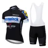 6pcs 풀 세트 팀 블랙 Quickstep Cycling Jersey 20D 자전거 반바지 Ropa Ciclismo 여름 Quick Dry Pro Bicycling Maillot Bottoms350r