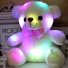 Colorido LED Flash Light Bear Doll Animales de peluche Juguetes de peluche Tamaño 20 cm - 22 cm Oso Regalo para niños Regalo de Navidad Peluche de peluche