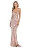 Robe sexy fronde dos nu robe longue col en V profond jupe forte élastique sequin robe de vadrouille haut de gamme aristocrate