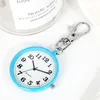 Multicolor Mini Round Case Nurse Pocket Watch Women Lady Girl Quartz Pendant Watches Arabic Number Luminous Dial Keychain Clock