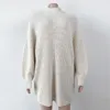 Übergroßen Gestrickte Kleid Pullover Herbst 2019 Solide Langarm Casual Elegante Mini Warme Winter Rollkragen Kleid Frauen