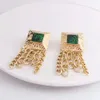 Wholesale- tassel earrings Geometric resin dangler four colors white red purple green chandelier earrings for wemen