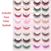 Faux-cils 3D en Faux vison colorés exagérés, Faux-cils croisés stéréoscopiques pour boîte de nuit, fête, filles