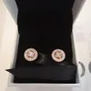 18K Rose Gold Vintage Circle Stud Earring Set for Pandora 925 Sterling Silver Wedding designer Jewelry For Women Girlfriend Gift luxury Earrings with Original Box