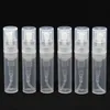 Pulverizador de perfume de plástico Garrafa vazia 2ml 2g recém-recipiente recipiente cosmético mini pequeno atomizador redondo para pele loção macio lx5758