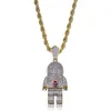 Pendentif glacé Collier de créateur de luxe Hip Hop Bijoux Bling Diamant Astronaute Charmes Hommes Chaîne En Or Pendentifs Mode Statemen269D