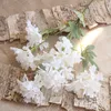5pcs / lot 시뮬레이션 6 헤드 수 국 실크 꽃 인공 가짜 꽃 DIY 화환 배경 벽 결혼식 장식 홈 장식