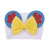 Baby Sequins Bow Mouse Ears Headband Elastic Mermaid Turban Cartoon Wide Headwrap Girls Halloween Hairbands kids Hair Accessories