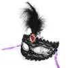 Masques de fête du Nouvel An Masquerade Masques Halloween Christmas Feather Lace Mask Fashion Women Sexy Half Face Mask QB3661317062188