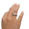 Sterling Silber 925 Dünne Mikropave CZ Eternity 3 Farben Stapel 925 Silber CZ Ring1462733