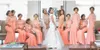 Peach Arabiska afrikanska billiga brudtärna klänningar Halva ärmar Plus Size Lace Mermaid Long Party BrideMaid Dress Maid Honor klänningar