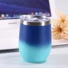 12oz Gradient Egg Cup Egg Shapped Mug Wine Glasses Stainless Steel Vacuum Insulated Cups Tumbler Travel Stemless Wine Mugs GGA2735