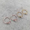 Herkimer Diamond Hoop Earrings Petite Quartz Gemstones in Gold Rose Gold Sterling Silver Dorp Earrings Jewelry