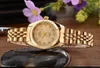 Merk top luxe dames goud horloge dames gouden klok vrouwelijke dame jurk rhinestone quartz waterdichte horloges vrouwelijk