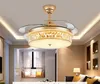 42 inch LED onzichtbare plafondventilatoren met licht decoratieve intrekbare mes Modern vouwventilator Lamp afstandsbediening Hanglichten Myy
