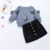 Citgeett Güz Sonbahar 2pcs Toddler Çocuk Bebek Kızlar Uzun Kollu Üstler Mini Etek Kıyafetler Sweater Giysileri Sevimli Set Y20052528t4305320