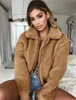 Women Designer Winter Coats Casual Faux Teddy Bear Fur Solid Color Female Warm Outwear Turn Down Collar Jacket Fashion Coat